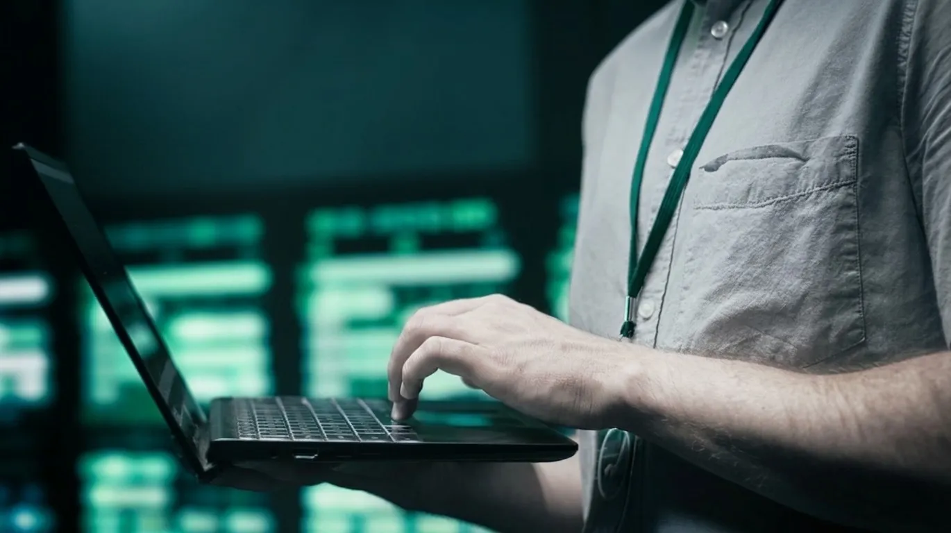 Profissional de TI gerenciando infraestrutura e suporte técnico